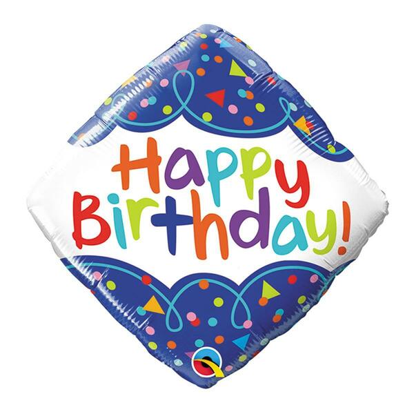 Mayflower Distributing 18 in. Happy Birthday Scribble Confetti Flat Foil Balloon, 5PK 85639